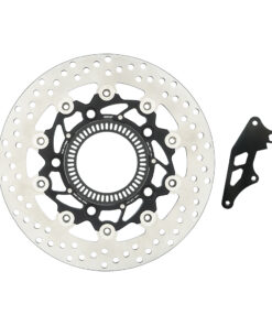 Front Disc Brake (Disc 267 mm) Round Shape 4.5 mm + Bracket Front Brake Caliper CNC GTRS PCX-160 ABS ปี 2021-25, Black-Srainless Rings