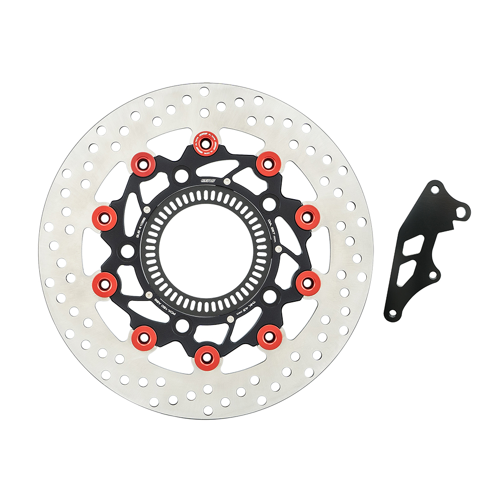 จานดิสเบรคหน้า (จาน 267 mm) ลายกลม 4.5 mm + ขาจับปั้มเดิม CNC GTRS PCX-160 ABS ปี 2021-25