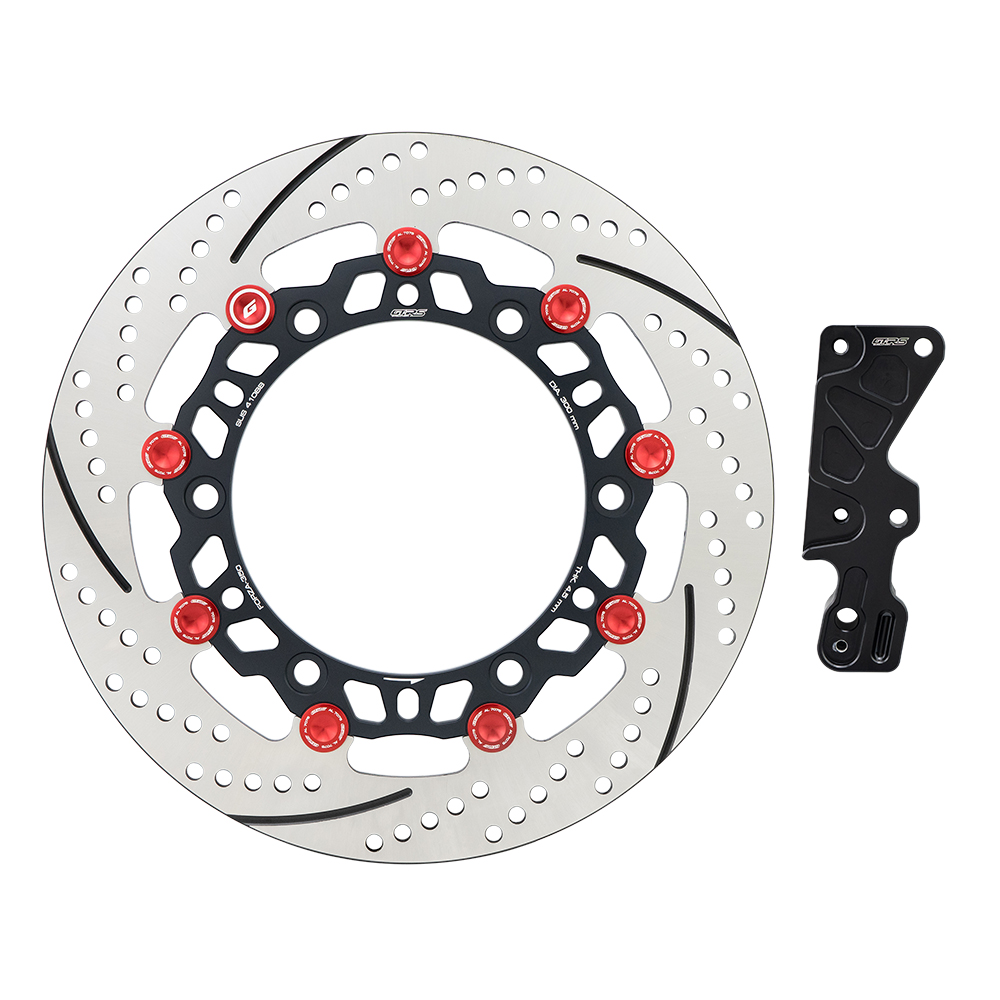 Front Disc Brake (Big Disc 300 mm) Round Shape 4.5 mm + Bracket Front Brake Caliper CNC GTRS FORZA-300 '2018, FORZA-350 NEW