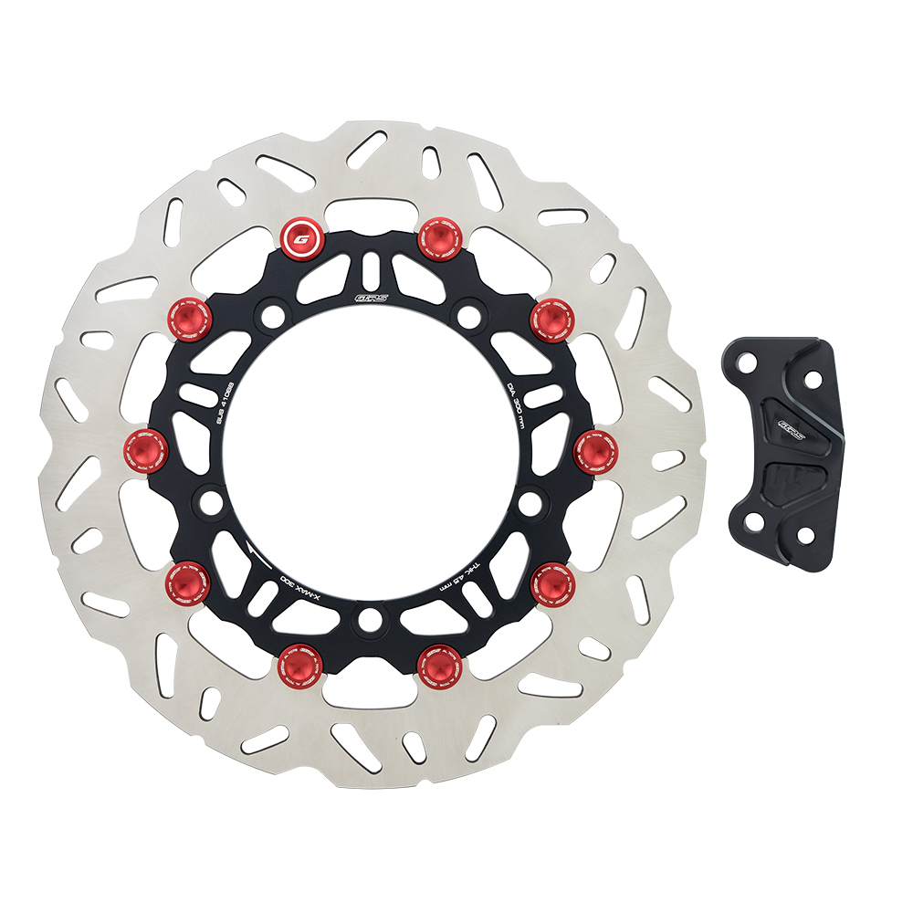 Front Disc Brake (Big Disc 300 mm) Curve Y1 Shape 4.5 mm + Bracket Front Brake Caliper CNC GTRS X-MAX 300