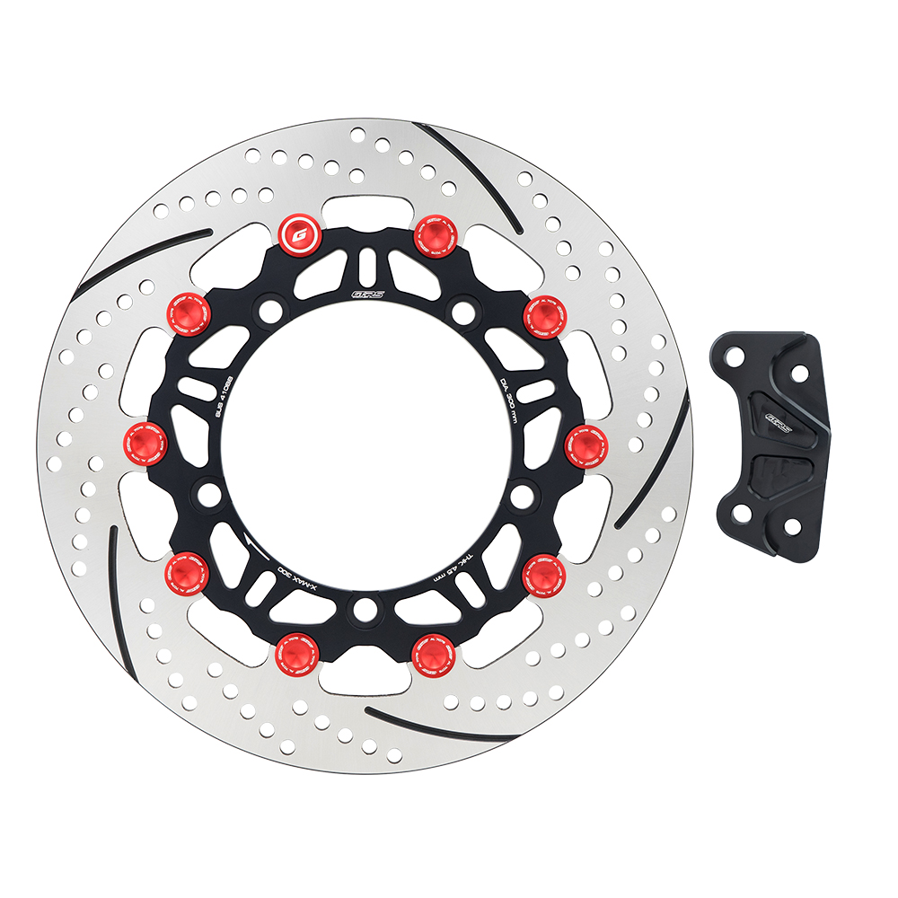 Front Disc Brake (Big Disc 300 mm) Round Shape 4.5 mm + Bracket Front Brake Caliper CNC GTRS X-MAX 300, R-3, MT-03, MT-07, MT-09