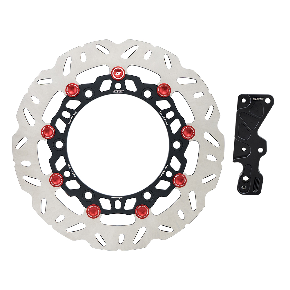 Front Disc Brake (Big Disc 300 mm) Curve H1 Shape 4.5 mm + Bracket Front Brake Caliper CNC GTRS FORZA-300 '2018, FORZA-350 NEW