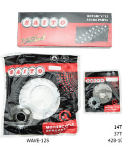 ชุดโซ่ + สเตอร์ (พร้อมชุด) WAVE-125 SAITO