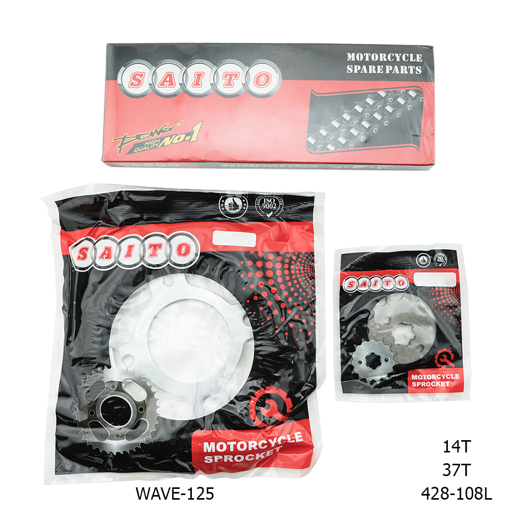 ชุดโซ่ + สเตอร์ (พร้อมชุด) WAVE-125 SAITO