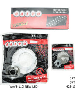 ชุดโซ่ + สเตอร์ (พร้อมชุด)  WAVE-110 I NEW LED SAITO