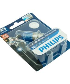 หลอดไฟหน้าไฮโดรเจน PHILIPS M5 12153BVB1 แป้นเล็ก 3700K 12V (35/35W) สีหลอดฟ้า